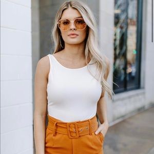 Kittenish KENZIE WHITE RIBBED BODYSUIT